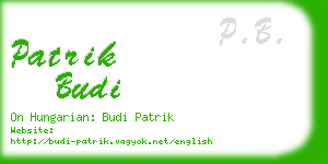 patrik budi business card